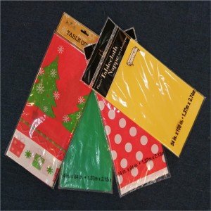 Celebraciones de boda Cubiertas de mesa de PEVA impresas en plástico Manteles desechables Vajilla