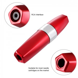 Estigma profesional de alta calidad del tatuaje pluma híbrida lápiz labial en forma de máquina de tatuaje rotativa cartuchos de agujas pluma con conector RCA EM123