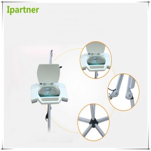 Ipartner Venta caliente Lámpara de aumento cosmética para pruebas de piel con luz fresca Vidrio cuadrado