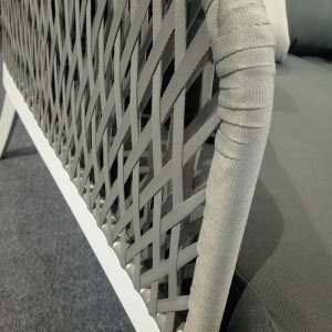 Conjunto de silla de muebles de salón de ratán al aire libre doble