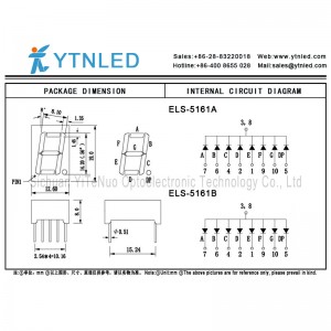 Pantalla LED de 0,56 pulgadas roja de 1 dígito y 7 segmentos, tubo digital