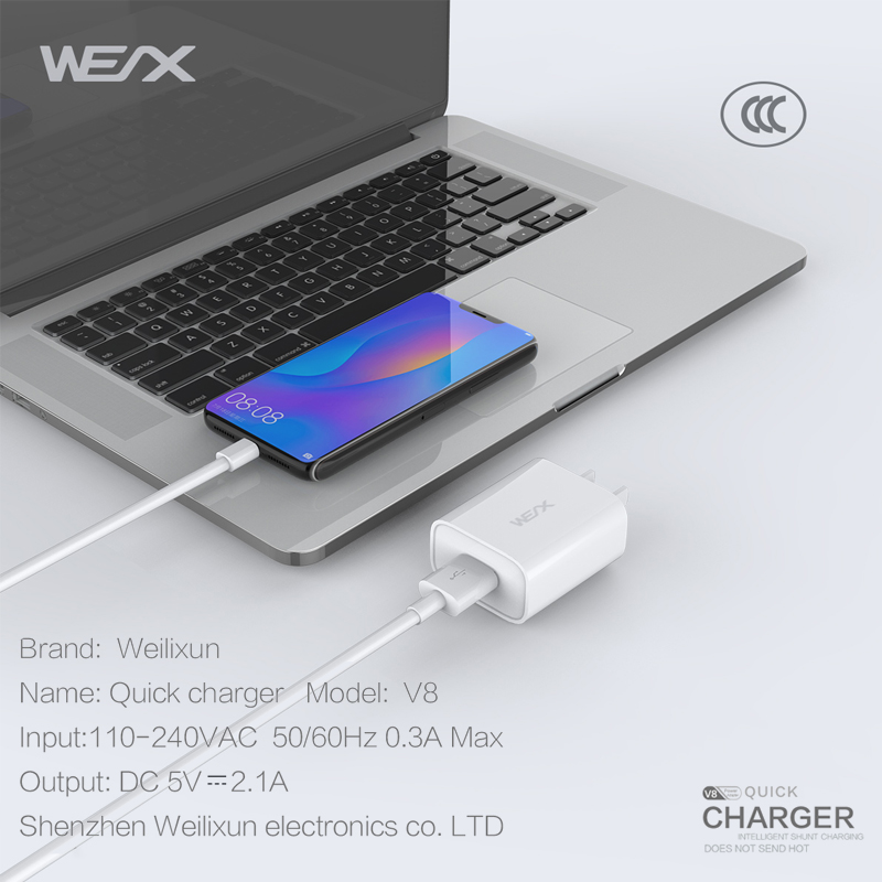 WEX - Cargador de viaje V8, cargador de pared, adaptador de corriente