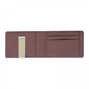 HD0827 - Billetera cruzada para hombre con monedero corto de acero inoxidable