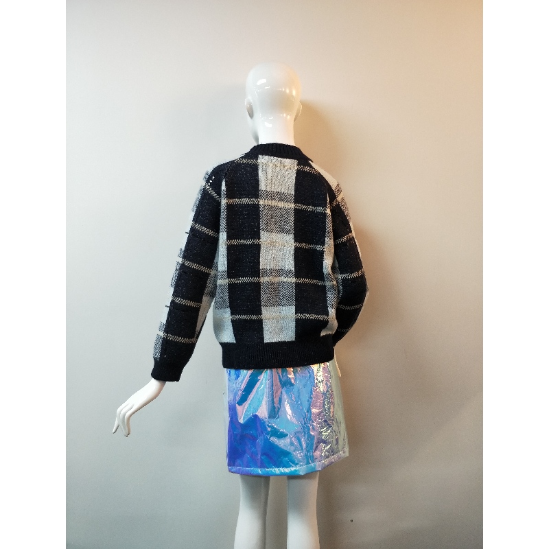 BLACK CHECK JERSEY RLWS0115F