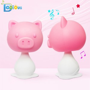 Nuevo diseño de seguridad para el bebé mordedor Sonajero de calidad alimentaria para bebé de silicona mordedor BPA sin bebé mordedor