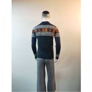 SUDADERA NAVY PRINT V-NECK RLMS0058F