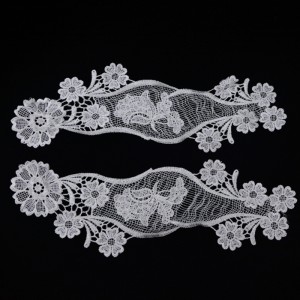 1 # Encaje escote, encaje de seda de leche, poliéster / encaje de nylon, encaje de algodón,