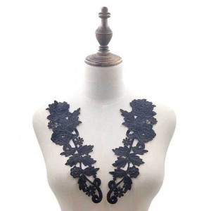 2 bordado de ganchillo avanzado, apliques escote escote encaje mujer