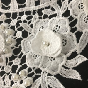 Nueva llegada cuello cuello con abalorios apliques encaje