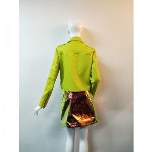 CHAQUETA DE PU AMARILLO FLUORESCENTE RLWPJ0003N