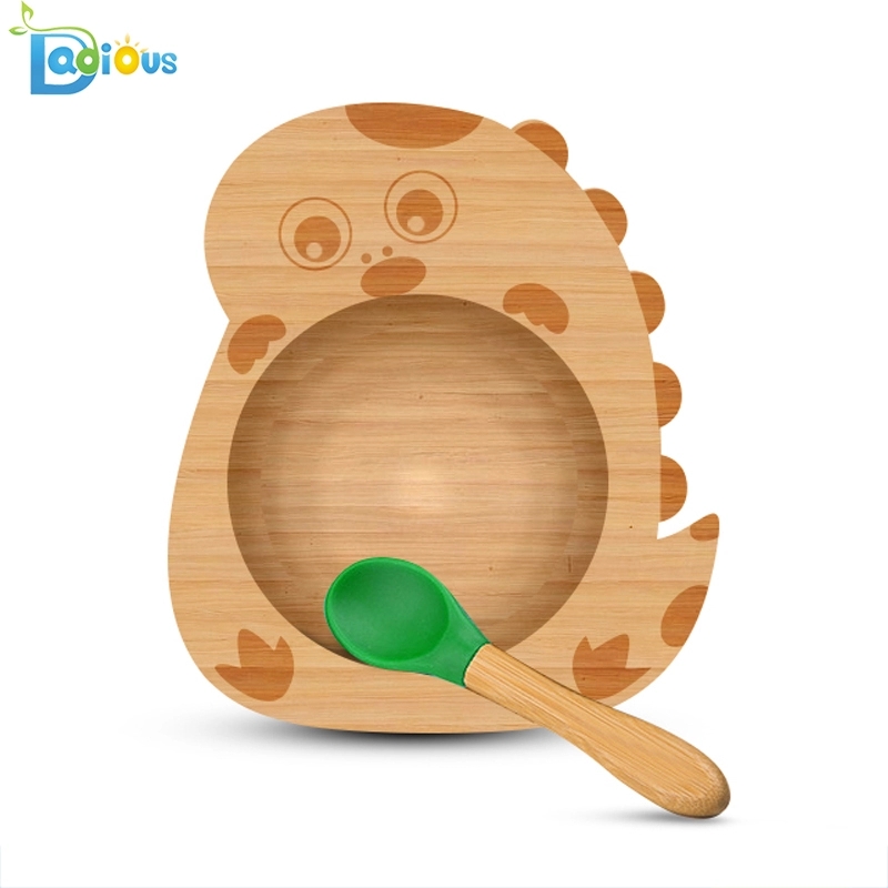 Venta al por mayor Barato bebé Platos Bambú Biodegradable Bamboo Baby Plate Personalizado Bebé Bambú Tazón de succión