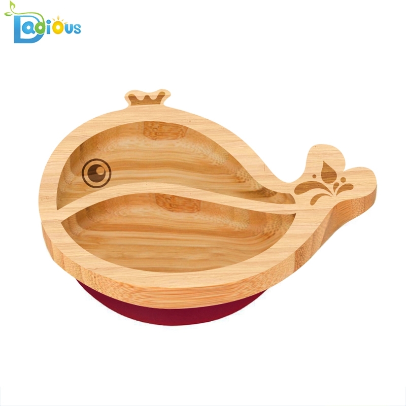 Venta al por mayor Barato bebé Platos Bambú Biodegradable Bamboo Baby Plate Personalizado Bebé Bambú Tazón de succión