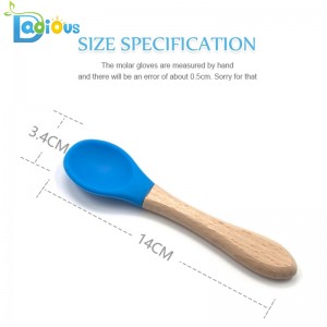 Logo personalizado Bamboo Baby Utensils Food Food Silicone Baby Spoons BPA Free Natural Baby Spoons