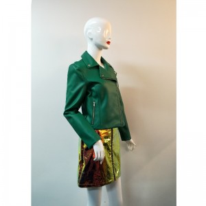 CHAQUETA BIKER PU VERDE RLWPJ0011N