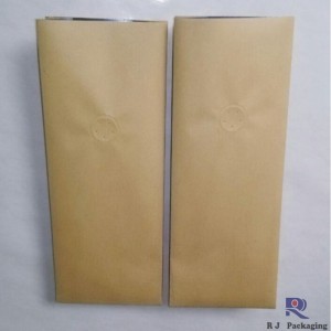 Plata pura y corteza de vaca,bolsas con válvulas de café.