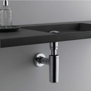 Baño bajo lavabo fregadero desagüe cobre trampa botella