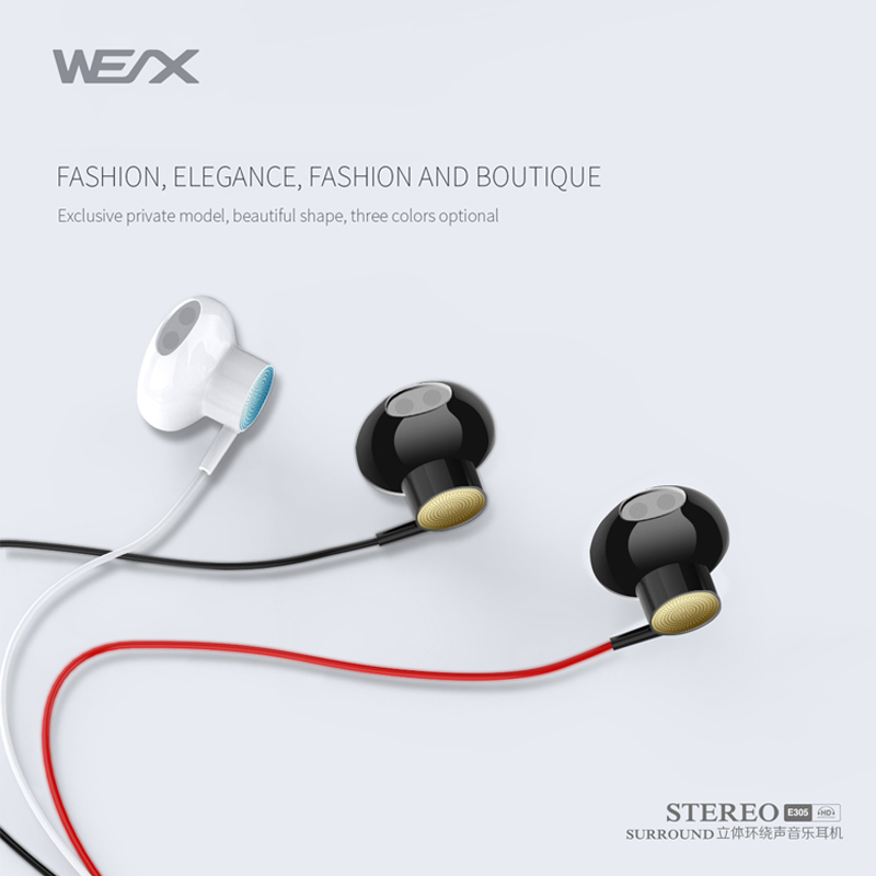 WEX 305 traditional earphones, wired earphones,wired headphones, ear buds