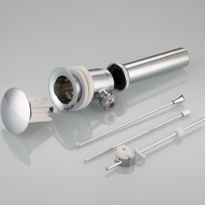 Escurridor de desechos de lavabo emergente cromado con varilla de drenaje