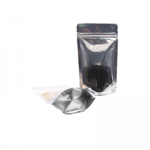 Bolsas de bolsa de aluminio autoportantes con frente transparente y bolsa transparente con cierre