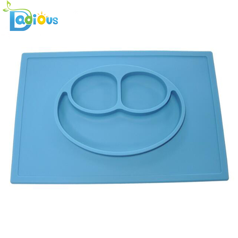 Placemat de silicona de una pieza al por mayor de fábrica para placa de mantel de silicona de alimentación para bebés sin BPA para niños pequeños