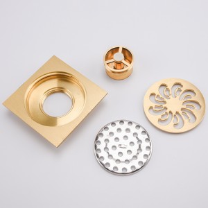 Trampa de drenaje de piso con sifón automático de níquel bronce