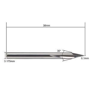 Punta de grabado de metal, punta EnPoint punta de carburo de 30 grados Punta de carburo Forma de cono Punta de grabado CNC con ranuras estriadas de 2 flautas 1/8 \"vástago de 3.175 mm Punta de 0.1 mm Punta V cónica para acero aluminio ...