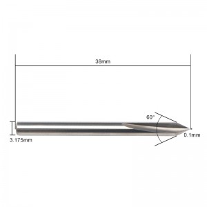 Punta de 60 grados V, punta de grabado de metal EnPoint Punta dura de carburo Forma de cono Punta de grabado CNC con 2 flautas 1/8 \