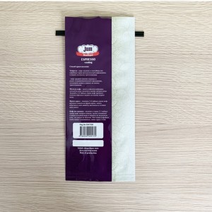 China Bolsa de café con refuerzo lateral de 250 gramos con válvula desgasificadora Bolsa de café con papel de aluminio con lazo de estaño Bolsa de café con lazo de estaño de 12 oz