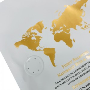 logotipo personalizado impreso bolsa de café de papel laminado de aluminio con fondo plano con válvula unidireccional