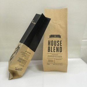 Bolsas de papel de empaquetado del grano de café del papel de Kraft del sello térmico de la impresión de encargo con la válvula