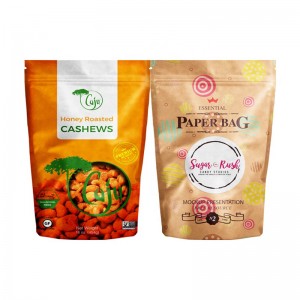 Bolsa con cremallera Papel Kraft Stand Up Food Packaging Ziplock Bag Doypack Custom Impreso