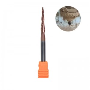 Molino de extremo de radio de bola cónica Vástago de 1/4 \