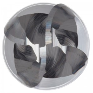 Fresa de punta de bola de carburo, alcance extra largo, acabado sin recubrimiento (brillante), hélice de 30 grados, 4 flautas, longitud total de 3 \