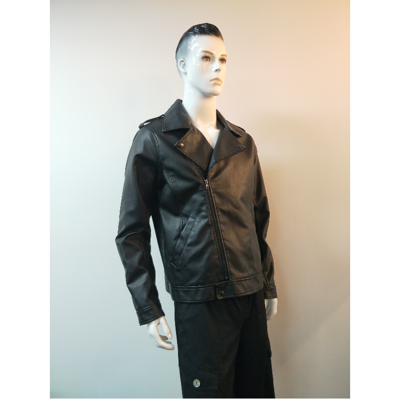 CHAQUETA BIKER PU PU NEGRO HOMBRE RLMPJ0001