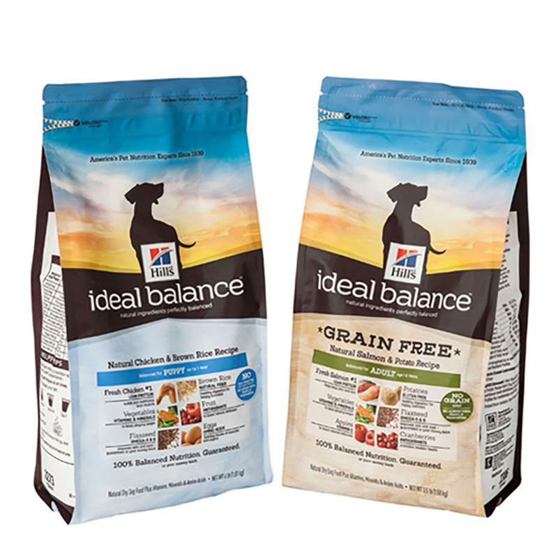 bolsa de embalaje de alimentos para mascotas con cremallera de plástico personalizada, bolsa de embalaje de alimentos para perros con cremallera resellable