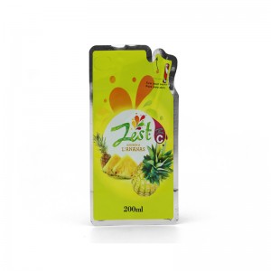 bolsa de agua de plástico de forma especial irregular para jugo Bolsas de boquilla de corte líquido