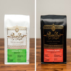 Bolsa de café de fondo plano impresa personalizada con bolsa de papel de aluminio de ventilación para embalaje de café