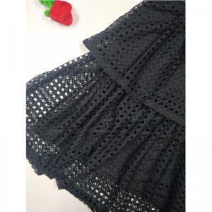 VESTIDO DE ENCAJE PARA SEÑORA EN NEGRO JLWD0038