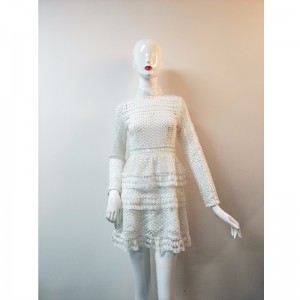 VESTIDO DE ENCAJE BLANCO PARA SEÑORA JLWD0040