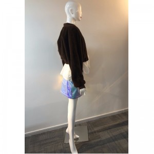 ABRIGO DE PIEL CORTA MARRÓN PARA MUJER RLWF0001