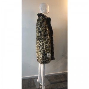ABRIGO DE PIEL CON ESTAMPADO LEOPARDO PARA SEÑORAS RLWF0028