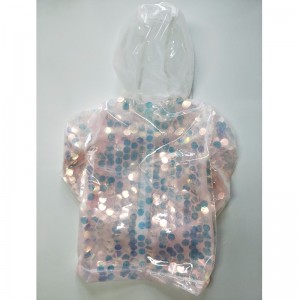 CHAQUETA DE TPU CON CAPUCHA DE LENTEJUELA PARA NIÑOS RLCTJ0003N