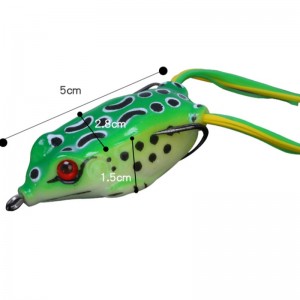 Rana de trueno de silicona simulada Lei frog cebo de carretera cebo falso doble anzuelo cebo negro pescado negro especializado en matar artes de pesca