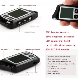 Capturador de código remoto de coche remoto LCD de dos vías