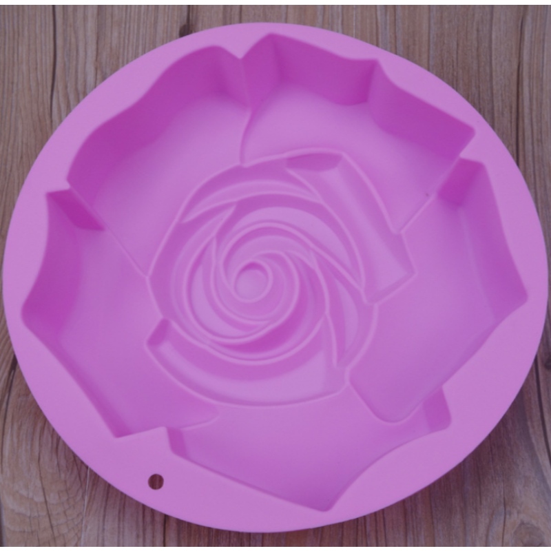 Molde de pastel de silicona molde de pastel de rosa de gran tamaño único agujero placa de horneado de flores grandes herramienta de horneado diy