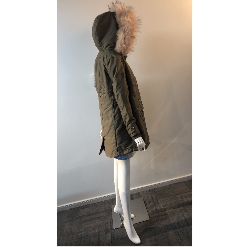 ABRIGO CON CAPUCHA KHAKI DE SEÑORA RLWPC0074