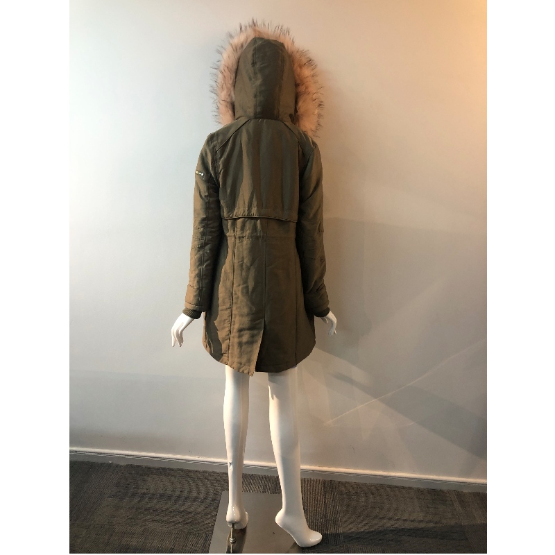 ABRIGO CON CAPUCHA KHAKI DE SEÑORA RLWPC0074