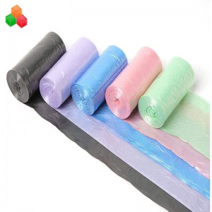 Promoción tamaño personalizado colorido barato oxo 100% biodegradable compostable almidón de maíz bolsa de basura de plástico rollo para familia / centro comercial