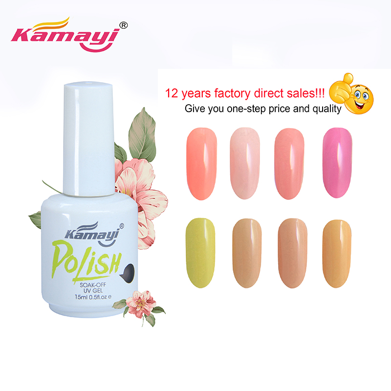 Kamayi New Almond Blossom Color Gel Esmalte de uñas Esmalte de gel UV de 3 pasos