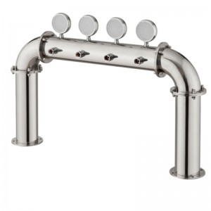 Equipo de distribución de cerveza Bar Restaurante Columna de vino de alta gama Tipo de puerta de 4 agujeros Torre de vino con lámpara PVD